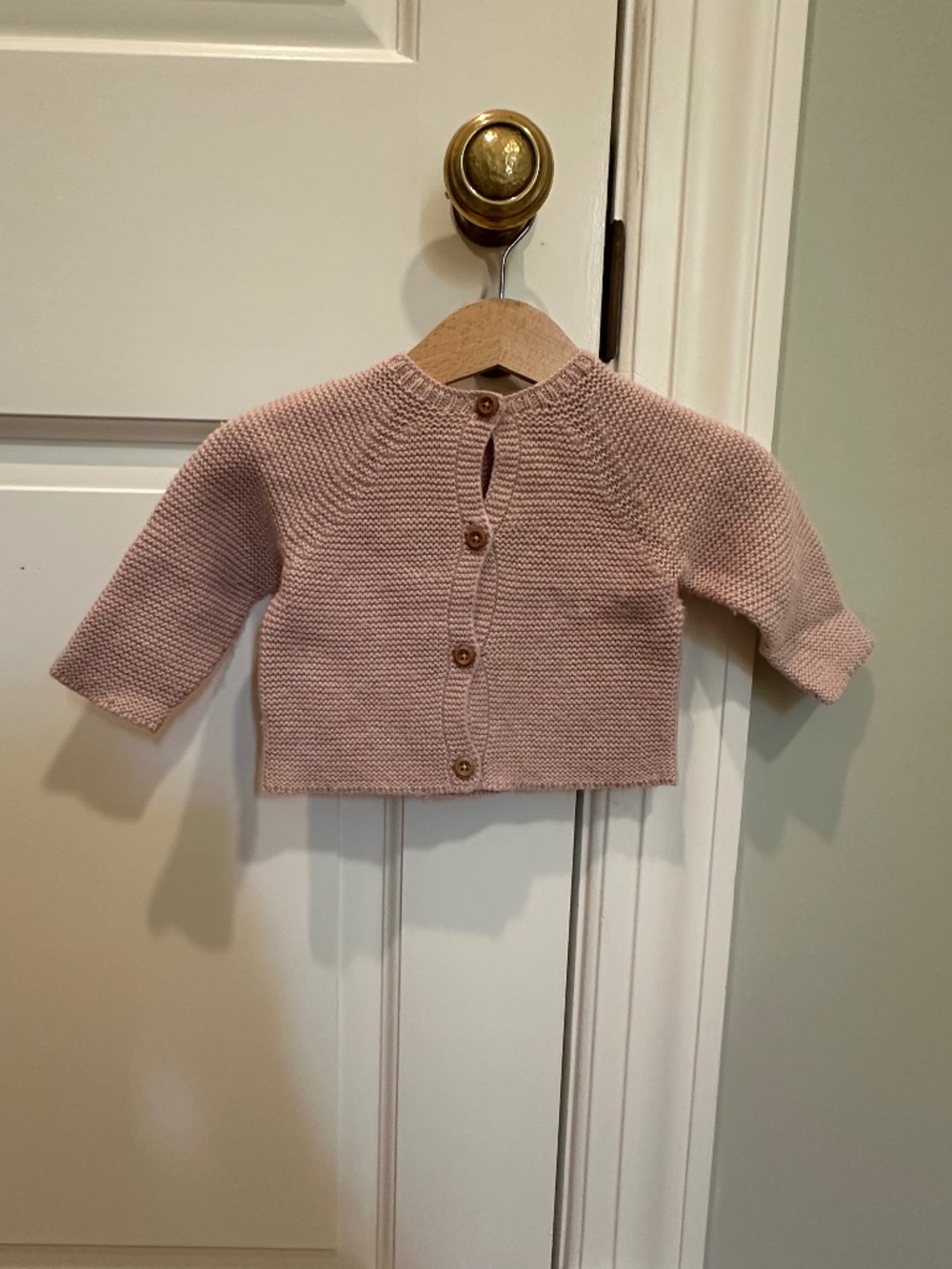 Zara Mini Pink Garter Stitch Knit Cardigan 1–3M